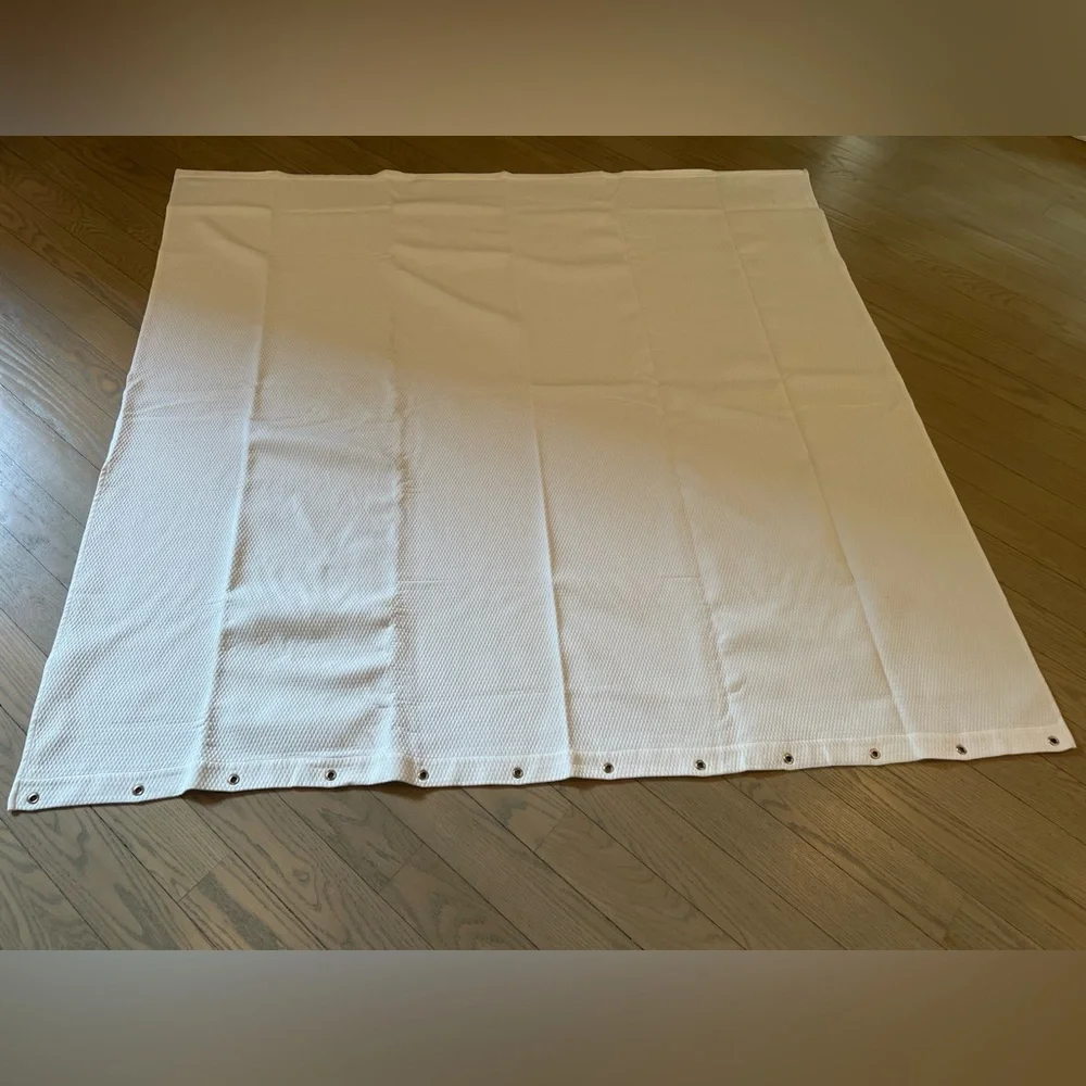 White Textured Shower Curtain Liner - Picture 3 of 6